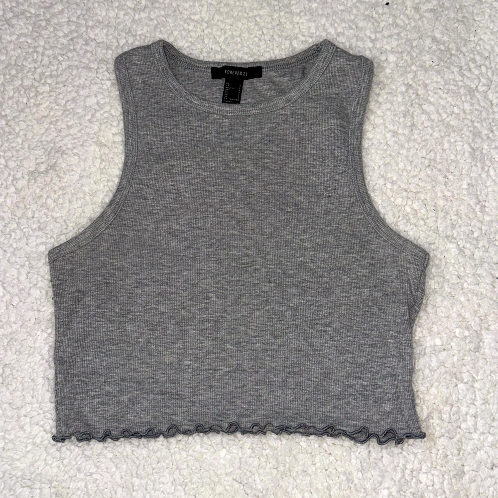 Grey cropped tank top